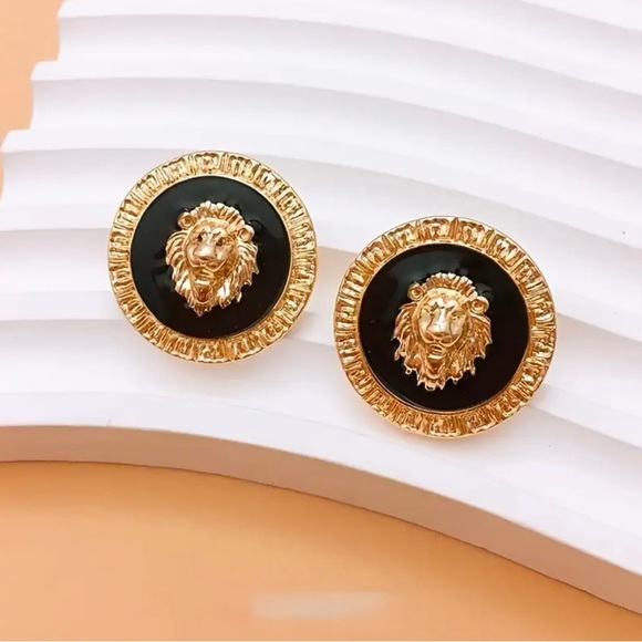 Boutique Jewelry - Lion Head Logo Luxury Designer Earrings